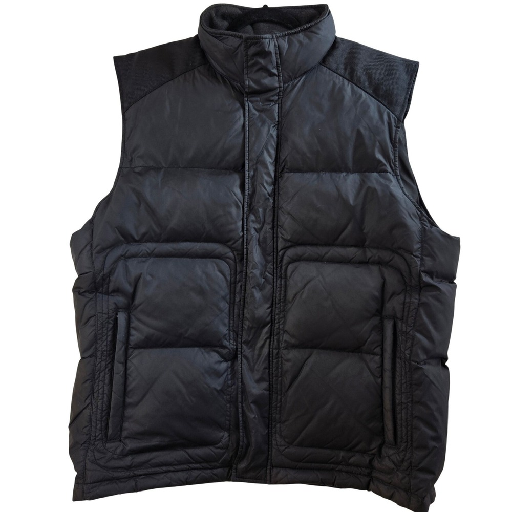 Eddie Bauer Mens L Black Down Vest Quilted‎ Goose Down Puffer Lightweight Casual - Picture 10 of 10
